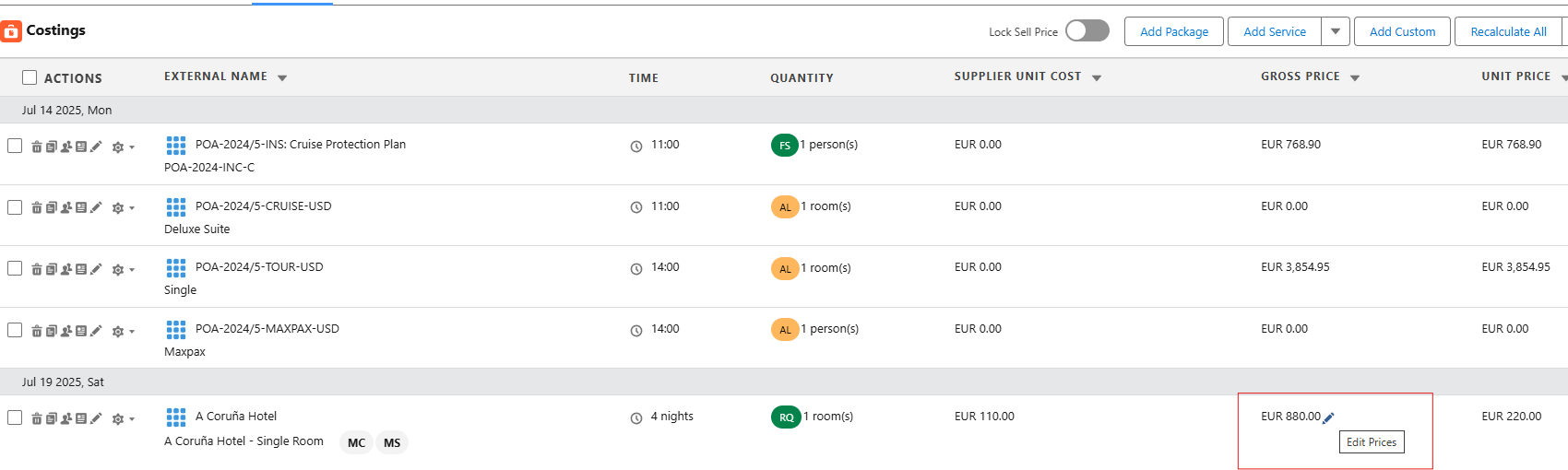 unit cost pricing 7
